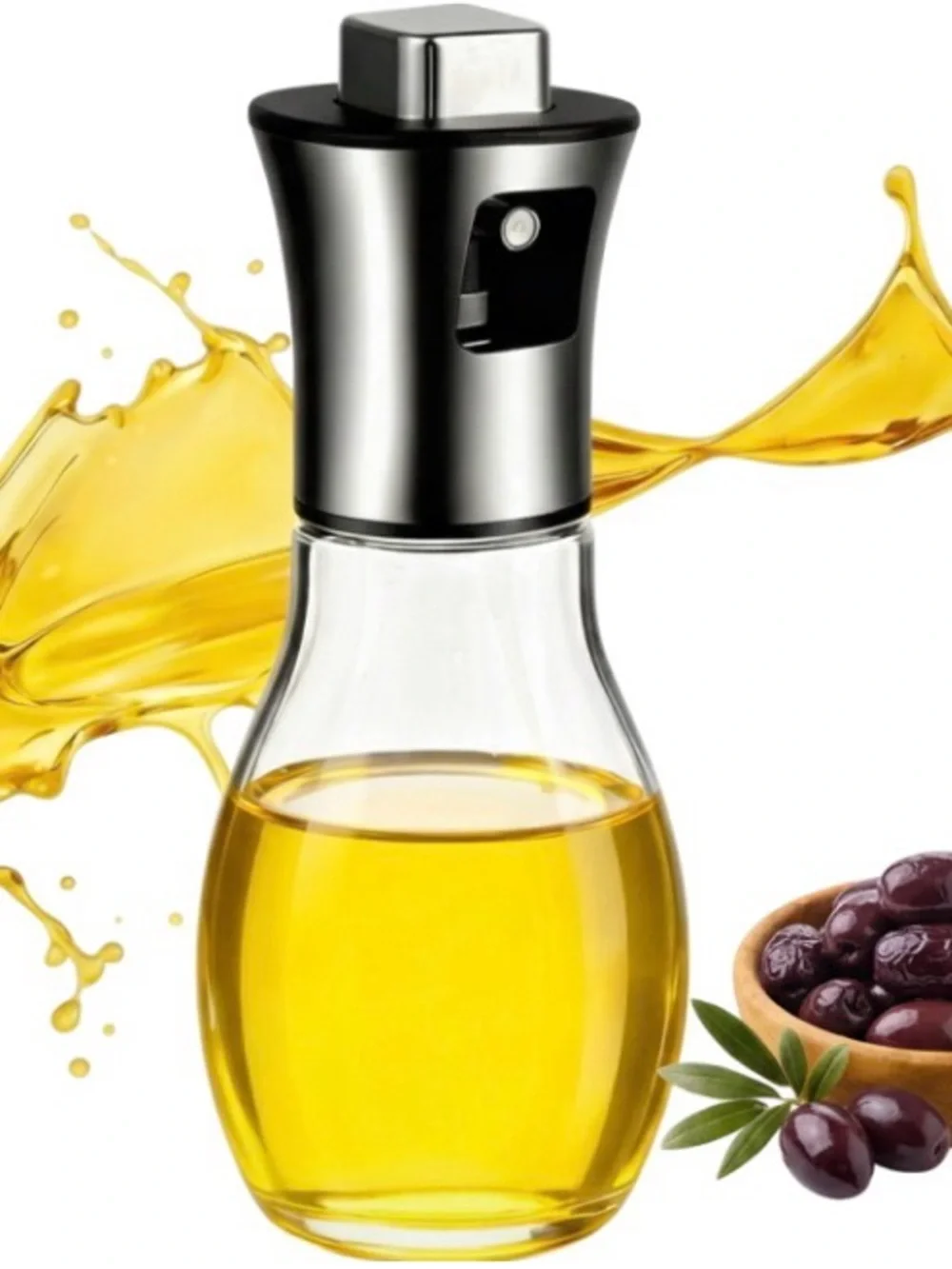 Glass Olive Oil Dispenser Bottle - Yellow Oil